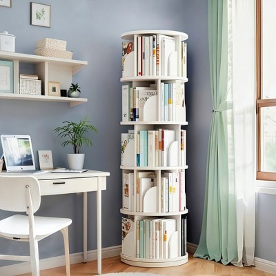 NicBex MDF Bookshelf with Open Shelves ,Rotating Bookshelf Storage Organizer for Bedroom,Living Room,Office