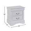 NicBex Nightstand with 2 Drawers,Modern Side Table with Storage Space and Wood Frame,Bedside Table for Bedroom,Living Room - 3 of 4