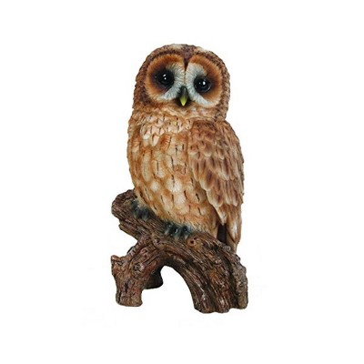 6.75" Polyresin Small Tawny Owl on Stump Statue Brown - Hi-Line Gift