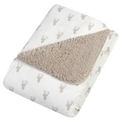 Trend Lab Faux Shearling Blanket - Gray Stag Head