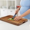 Large Wooden Chopping Board, Reversible Wooden Butcher Block with Deep Juice Groove and Side Handle for Meat, - 2 of 4