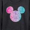 Women's - Disney - Paisley Mickey Lightweight French Terry Wide Neck Long Sleeve Shirt - 2 of 4
