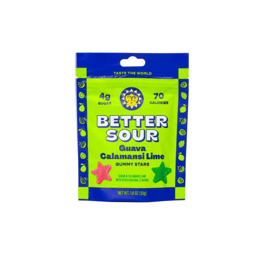Better Sour Guava Calamansi Lime Sour Gummy Stars - 1.8oz