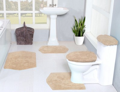 Waterford Collection Cotton Tufted Set of 5 Bath Rug Set - Home Weavers
