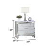 Vynxaria Sterling Modern Mirror Framed Nightstand - 3 Drawers, Crystal-Inspired Pulls, Wood Construction - 4 of 4