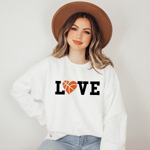 Simply Sage Market Women's Graphic Sweatshirt Love Basketball - 1 of 4