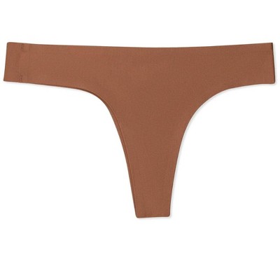 Capezio Mocha Women's Seamless Low Rise Thong, Large