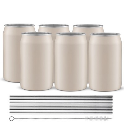 Bamboo Lid and Straw, Beer Can Glass Lid, Glass Straw, Bamboo Lid, Straw  Cleaning Brush accessories Only Beer Can Glasses Sold Separately 