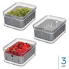 iDesign Berry Bin with Removable Colander and Lid - Set of 3, Clear/Gray - 2 of 4