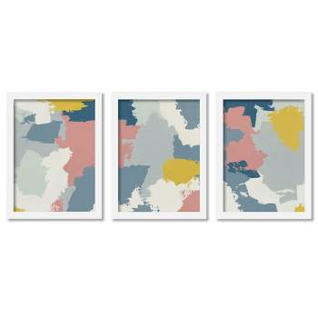(Set of 3) Terrazzo Tiles by Moira Hershey Framed Triptych Wall Art Set - Americanflat