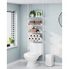 Dcolora Bathroom Organizer, Over The Toilet Storage, 4-Tier Adjustable Wood Shelves for Small Rooms - 2 of 4