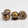 attop 4Pcs 1-1/8 Inch Round Solid Brass Pulls Antique Brass Cabinet Drawer Knobs Handles Modern Kitchen Handles Knobs - 3 of 4