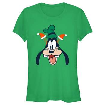 Juniors Womens Mickey & Friends Goofy Christmas Ears T-Shirt