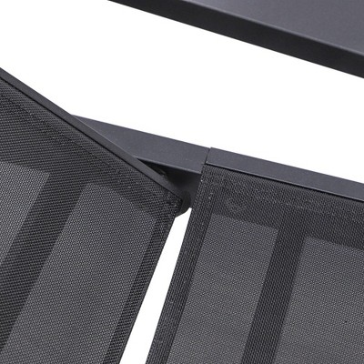 Black Aluminum Adjustable Patio Sling Chaise Lounge Chair
