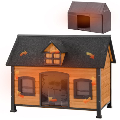 Aivituvin Insulated Outdoor Dog House| Wooden Dog House with Liner Inside-AIR90-IN