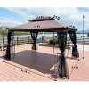13x10 FT Outdoor Patio Gazebo Canopy,Canopy With Double Layer Roof And Mosquito Net,Removable Mesh,Metal Garden Large Space Canopy-Coolbibila - 4 of 4