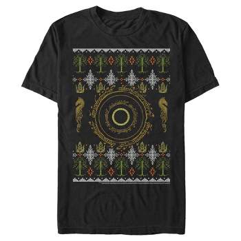 Men's Lord of the Rings Fellowship of the Ring Christmas Sweater Ring T-Shirt