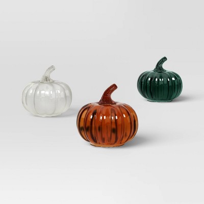 3pk Fall Glass Pumpkins - Threshold™