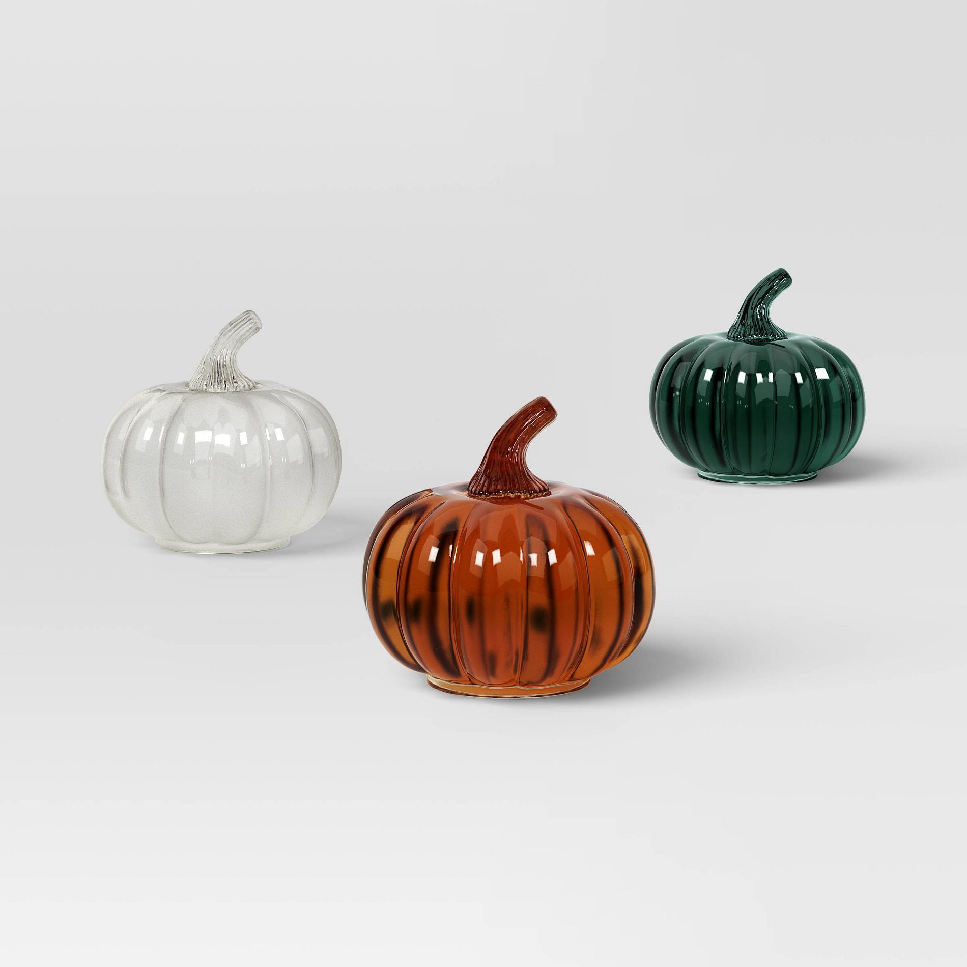 3pk Fall Glass Pumpkins - Threshold™