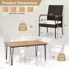 Costway 7 PCS Patio Dining Set with Acacia Wood Dining Table Rattan Armchairs Soft Cushions - 3 of 4