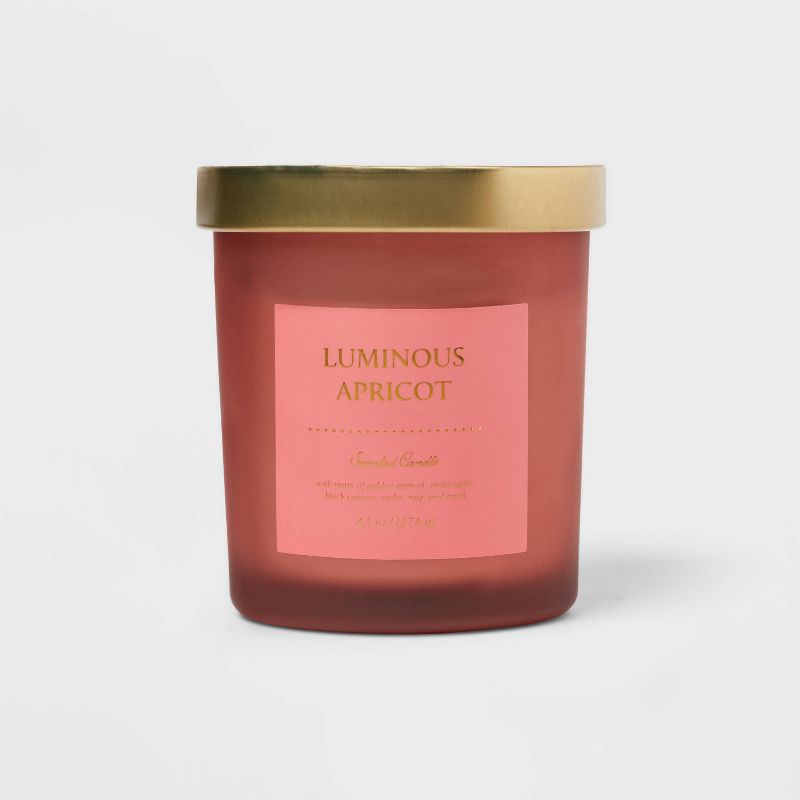 Colored Glass Candle Luminous Apricot Pink - Threshold™, 1 of 8
