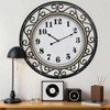 24 Inch Vintage Iron Metal Frame Wall Clock Silent Operated Elegant Retro Decor for Living Room Kitchen Office Dining Room - 3 of 4