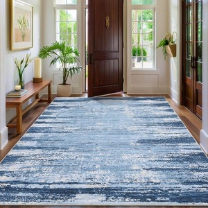 Modern Abstract Area Rug, Non-Slip Stain-Resistant Low Pile Carpet for Living Room, Bedroom, or Dorm Office Accent Decor - 1 of 4