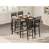 5-Piece Dining Table Set W/Footrest & Backrest, Bar Table Set with 4 Upholstered Chairs,for Pub, Dining Room, Kitchen - 4 of 4