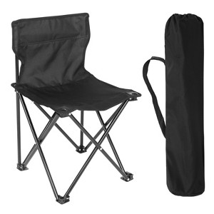 VisioGear Outdoor Portable Chairs, Portable Folding Camping Chair with Carry Bag, Collapsible Stool for Beach, Black, 14.4"*14.4"*23.2" - 1 of 4