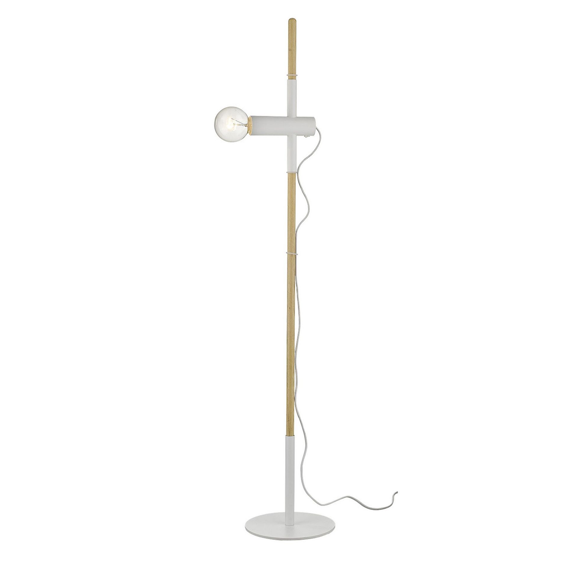 HomeRoots 55" Brown And White Reading Floor Lamp