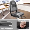 Gymax 1/2PC High Back Boat Seat Folding Fishing Seat w/ Soft Padded Cushion Fold-down Captain Boat Seat w/ Flexible Hinges Black/Blue - 2 of 4