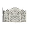 Traditional Pattern Metal Fireplace Screen Black - Olivia & May: Indoor Heat-Resistant, 3-Panel Spark Guard - 4 of 4