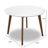Anybear 43" Round Contemporary Dining Table with Smooth White Finish and Solid Wood Base - 3 of 4