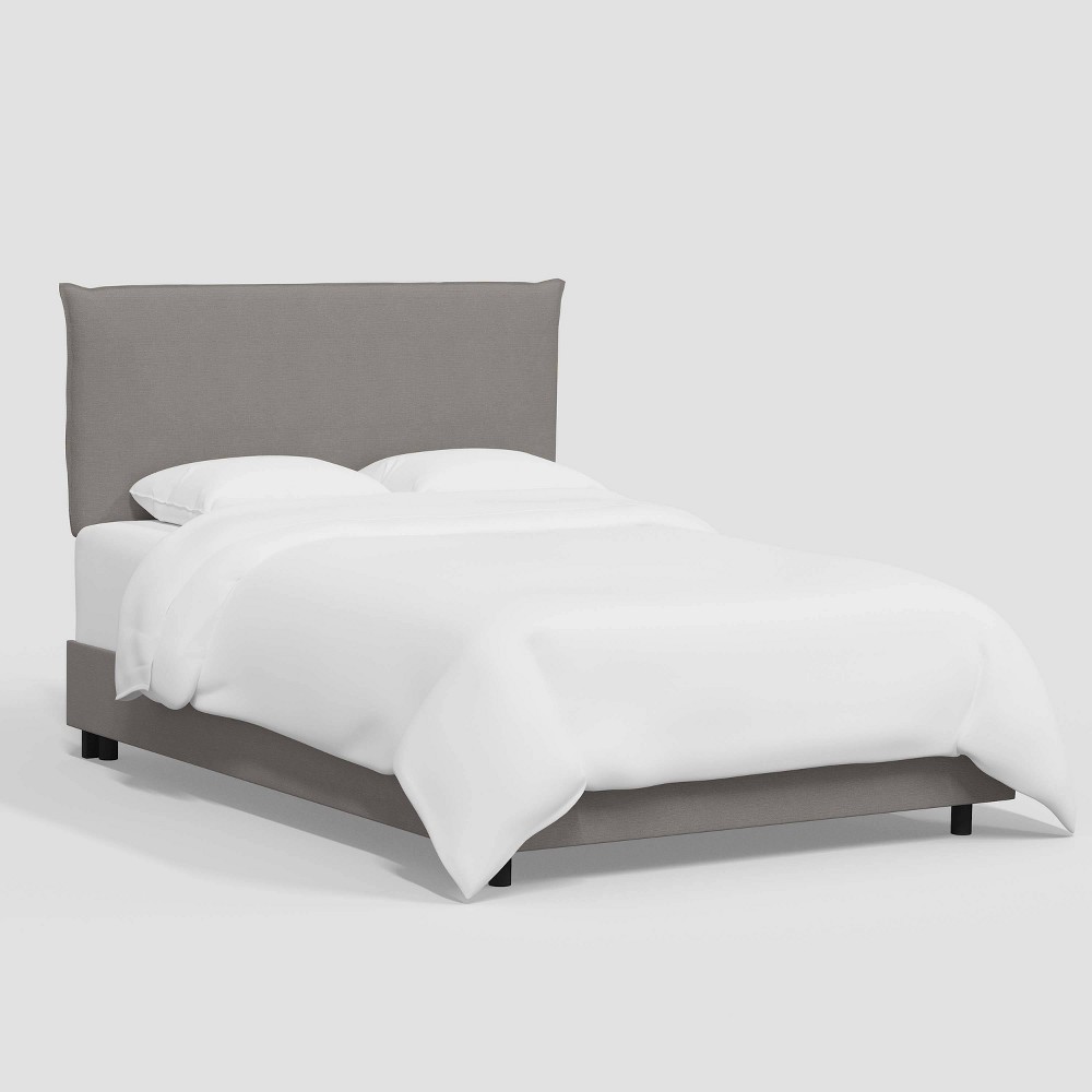 Photos - Bed Frame Twin Larkmont French Seam Bed Linen Gray - Threshold™ designed with Studio