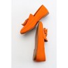 Mona - Neon Orange Soft Leather Tassel Loafers (Women)  | Forever & Always Shoes - 3 of 4