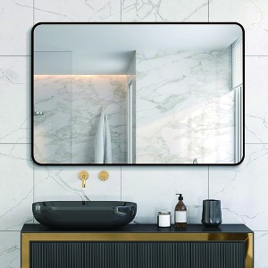 Whisen 30x36 Inch Rectangular Bathroom Wall Mirror, HD Glass with Anti-Rust Aluminum Frame - 1 of 4