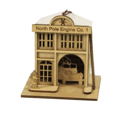 Ginger Cottages 4.0" North Pole Engine Co. #1 Firehouse Truck Hydrant  -  Tree Ornaments