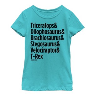 Girl's Jurassic Park Triceratops and Dilophosaurus T-Shirt - 1 of 3