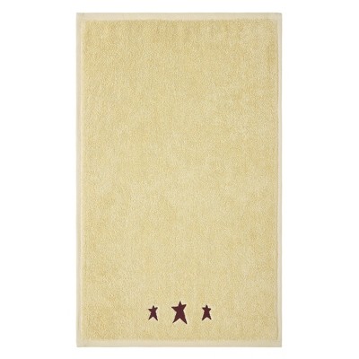 Burgundy Prim Stars Creme Hand Towel Set of 2 16x26