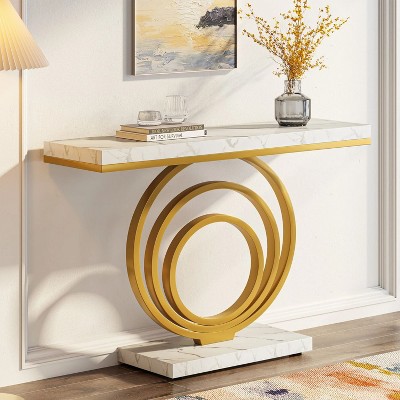 Hommoo Narrow Console Table, 41" Entryway Sofa Table with Ring Base
