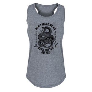 Women's - Yellowstone - Don't Make Me Go Beth Dutton Graphic Racerback Tank - 1 of 4