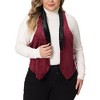 Agnes Orinda Women's Plus Size Velvet Jacquard Steampunk Lapel Collar Button Fashion Vests - 2 of 4