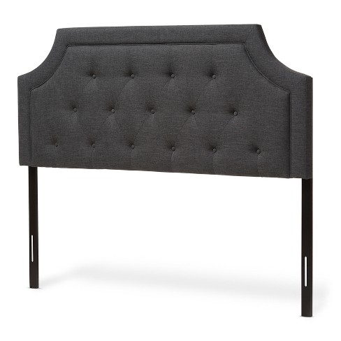 Mars Modern And Contemporary Fabric Headboard Dark Gray Baxton