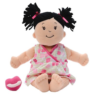 Manhattan Toy Baby Stella Black Hair Soft First Baby Doll, 15-Inch