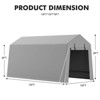 10x15ft Heavy Duty Carport Canopy - Waterproof Storage Shelter with Removable Zipper Doors & Ventilation - 2 of 4