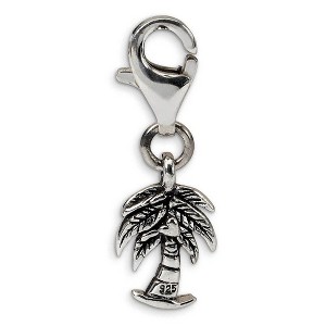 Black Bow Jewelry Sterling Silver Palm Tree Clip-on Bead Charm - 1 of 4