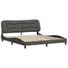 vidaXL King Bed Frame - Dark Gray Fabric - Headboard Included - Modern Waved Design - 76"x79.9" - Bedroom Essential - 2 of 4