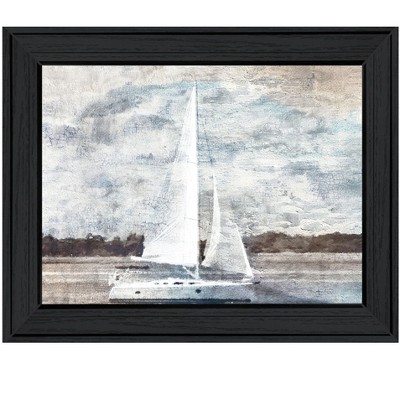 HomeRoots Sailboat on Water Black Framed Print Wall Art