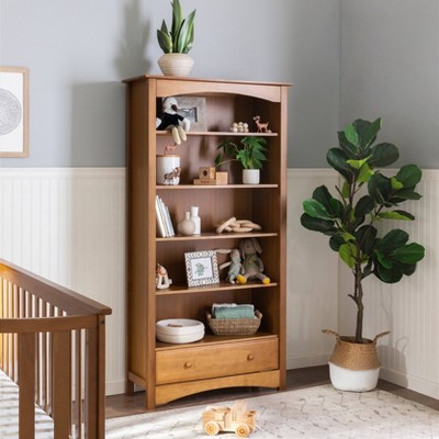 Espresso Adjustable 75'' Kids Bookcase with Spacious Drawer