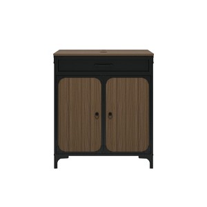 30 in. W x 19 in. D x 24 in. H Single Sink Freestanding Bath Vanity with Top in Black and Brown - 1 of 4